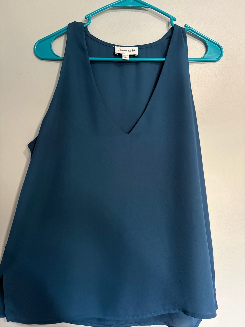Veronica M Deep Teal V-Neck Sleeveless Camisole